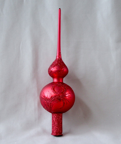 Ornament červený - červená špice